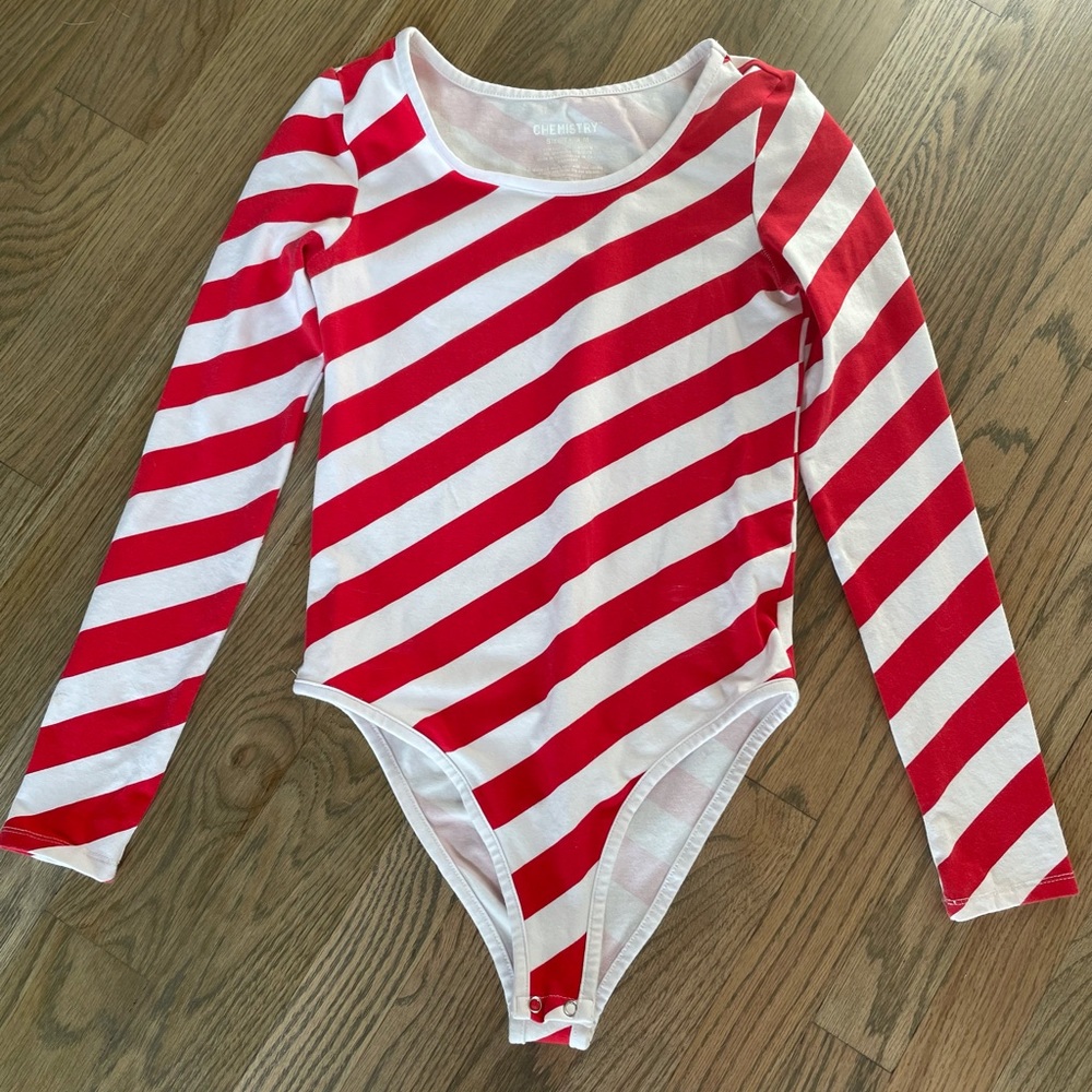 CHEMISTRY Bodysuit Ref White Stripe Size M